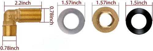 Vista 2 de Kit de instalación de grifo de montaje en pared comercial, juego de montaje en pared para grifo de cocina comercial de acero inoxidable y fregadero