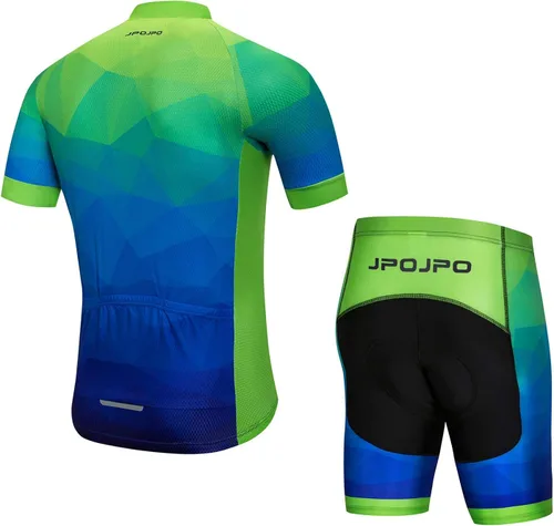 Vista 2 de Hotlion Conjunto de camiseta de ciclismo para hombre, pantalones cortos de verano, ropa de ciclismo para el equipo profesional