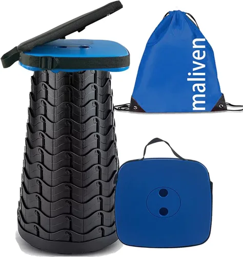 Vista 8 de Taburete plegable para acampar con cojín de asiento y bolsa de nailon, taburete telescópico portátil cuadrado, taburete plegable ligero y resistente