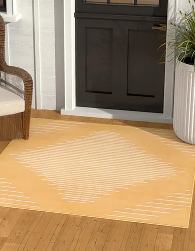 Vista 38 de Unique Loom Outdoor Modern Collection - Alfombra rectangular de 2 x 3 pies 1 pulgada, color azul y marfil