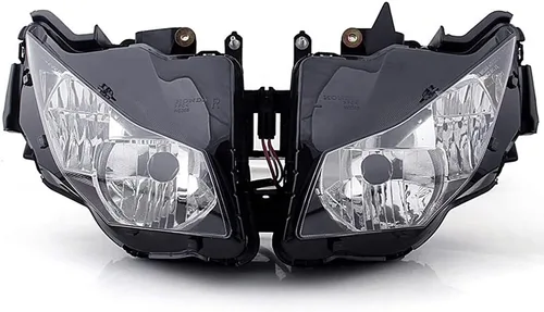 Vista 15 de Ensamble de lámpara de faro delantero para motocicleta compatible con Yamaha YZF600 R6 2006 2007 06 07 YZF-R6 Faro frontal transparente para moto