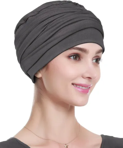 Vista 5 de Alnorm Gorro de quimioterapia, sombrero de viscosa de bambú para mujer, turbante para la cabeza para mujer