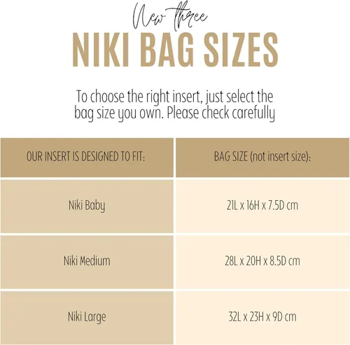 Vista 2 de Premium Purse Organizer for Niki Medium Bag Insert, Large Niki Baby Bag Insert Organizer, Handmade 2mm Felt Snug Sturdy - FULL Set of 2 Inserts