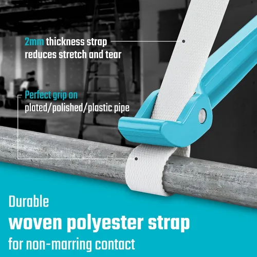 Vista 2 de Llave de correa DURATECH, mango de 12" (30.48 cm), llave de tubo con correa de nylon ajustable, llave de correa para filtro de aceite, azul Llave
