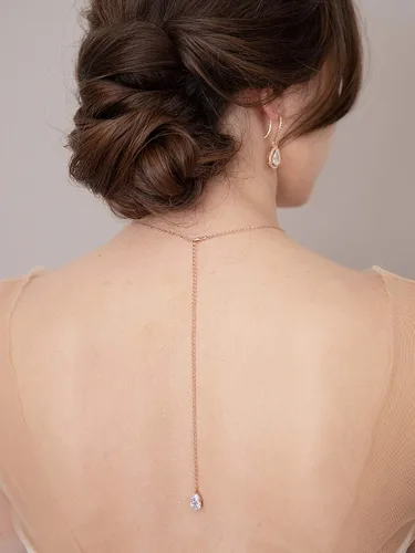 Vista 5 de SWEETV Juego de joyas de boda en forma de lágrima de cristal para novias, birdesmaids, diamantes de imitación de circonita cúbica para novia, collar