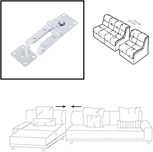 Vista 7 de HOWDIA Conectores de sofá seccionales – Abrazaderas de cocodrilo resistentes para muebles modulares 5.315 in de longitud Paquete de 2