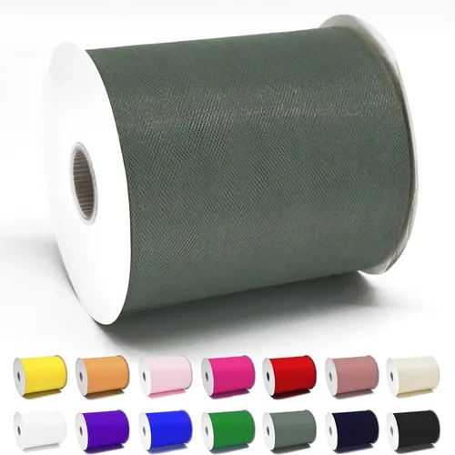 Vista 22 de Rollos de tela de tul verde ácido de 6 pulgadas por 100 yardas (300 pies) Cinta de tul para tutú, falda, envoltorio de regalo, decoración de boda