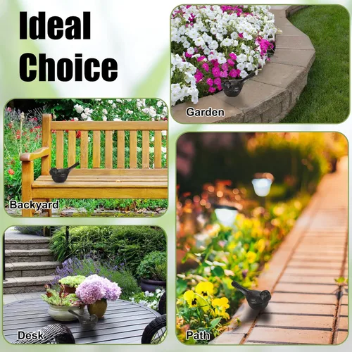 Vista 8 de Sumnacon Ocultador de llaves de repuesto para exteriores, bonito pájaro, decoración de jardín, soporte para llaves secretas para patio, porche