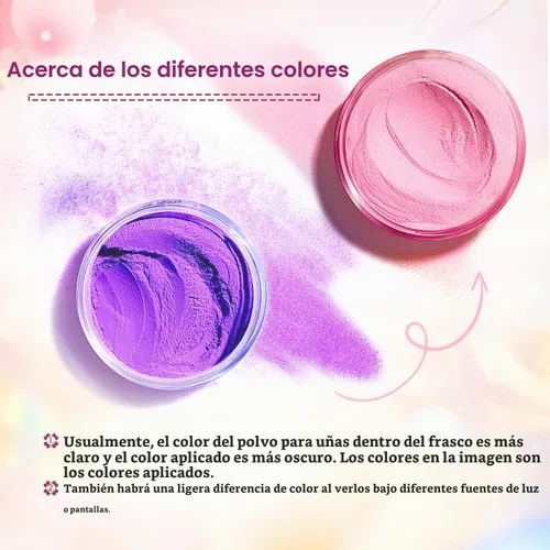 Vista 5 de Openlive Kit de iniciación de polvo para uñas de inmersión de 32 colores, 36 botellas azul, cheese, amarillo con capa base, capa superior