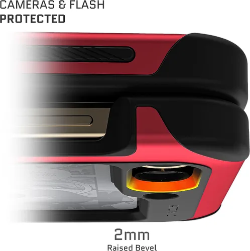 Vista 3 de Funda delgada de aluminio para Galaxy Z Flip 5 - ATOMIC by Ghostek Rojo