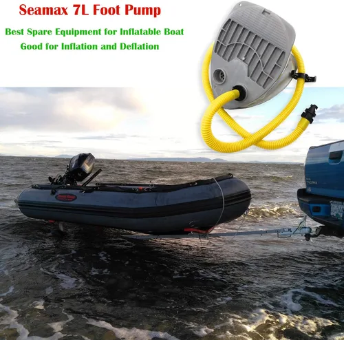 Vista 4 de Seamax Bomba de pie de una sola etapa 7L para barcos inflables, inflación y desinflación de la ayuda máxima de 3.6 PSI