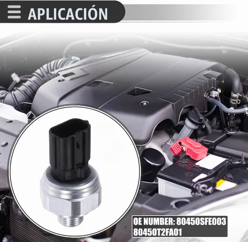 Vista 3 de Motoforti Válvula de Transductor de Presión de A/C, Interruptor de Sensor de Presión, para Honda Accord 2005-2020, Metal, NO.80450SFE003