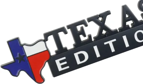 Vista 4 de 1x Emblema de bandera estatal de estrella de Texas en metal cromado Edición Texas (negro y blanco) para guardabarros y puerta lateral