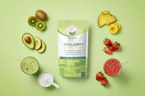 Vista 2 de Colágeno bovino en polvo para mujeres y hombres tipo I y III para el cabello, piel, uñas, articulaciones y soporte digestivo - alimentado con pasto
