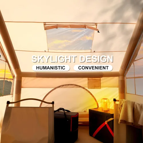 Vista 6 de Tiendas para acampar - Tienda inflable con PUM, Tienda impermeable de instalación instantánea, Tienda de campaña de tela Oxford con tragaluz, tienda