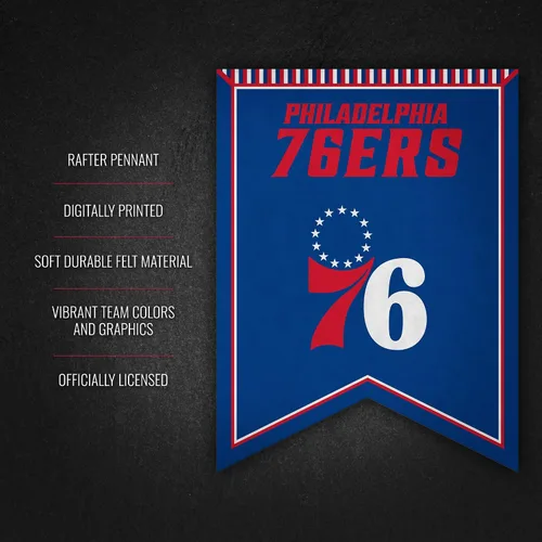 Vista 5 de Rico Industries Banderín de fieltro de balón de baloncesto NBA de 18 x 24 pulgadas