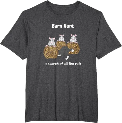 Vista 14 de Funny Barn Hunt - En busca de las ratas con Border Collie Camiseta, Negro