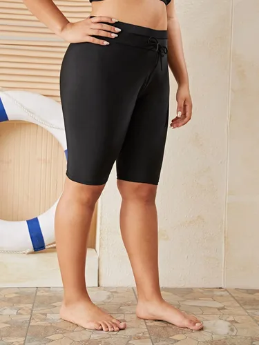 Vista 3 de Floerns Traje de baño para mujer talla grande cintura alta pantalones cortos