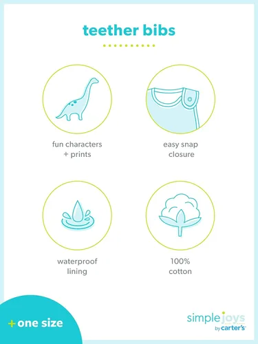 Vista 4 de Simple Joys by Carter's Baberos de dentición para bebé niño (7 unidades)