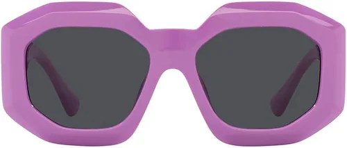 Vista 2 de Versace Gafas de sol Mujer Marco Violeta, Lentes Gris Oscuro, 56MM