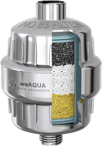 Vista 9 de weAQUA - Filtro de ducha resistente sin BS – 99% de eliminación para agua dura, cloro, fluoruro, metales pesados, micro-vida, orgánicos y más