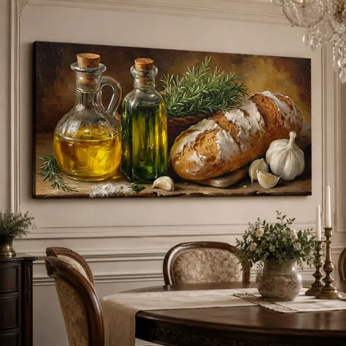 Vista 30 de TIMUBA Decoración de pared de cocina de granja, arte de pared de cocina con texto en inglés "Bless This Home and All Who Enter Kitchen Blessing