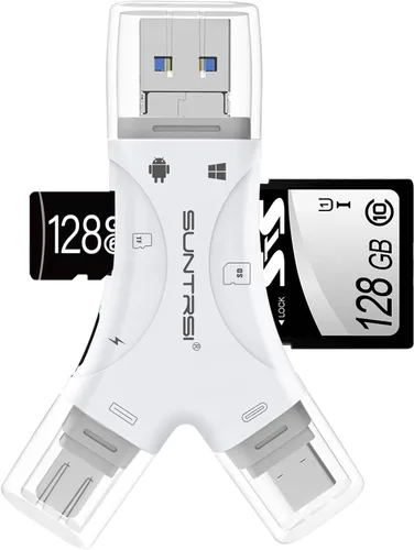 Vista 11 de Lector de Tarjetas SD para iPhone/iPad/Android/Mac/Computadora/Cámara, Lector de Tarjetas Micro SD 4 en 1, Visor de Cámara Trail, Lector de Tarjetas