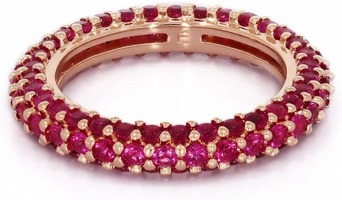 Vista 2 de ETHNIQ Joycelyn Collection - Anillo de eternidad multicolor con circonitas cúbicas para aniversario y aniversario