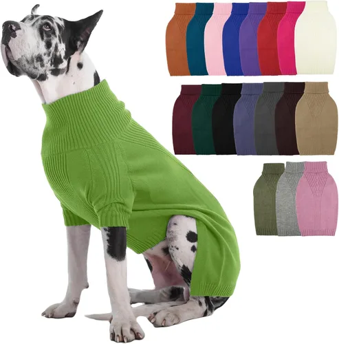 Vista 17 de IECOii Suéter de perro salchicha de cuello alto para perros pequeños, medianos y hembras, elástico y transpirable, abrigo de punto cálido, para Negro