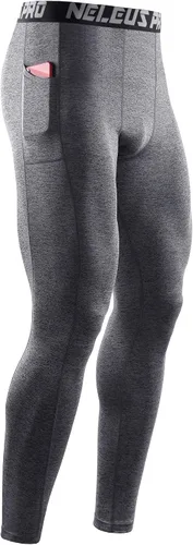Vista 7 de NELEUS Pantalones de compresión Dry Fit para hombre con bolsillo para teléfono