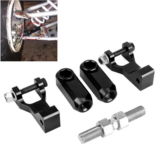 Vista 3 de Kit de bajada delantera, material de aluminio, kit de bajada delantera y trasera ajustable para ATV para Raptor 350 660 700 (negro)