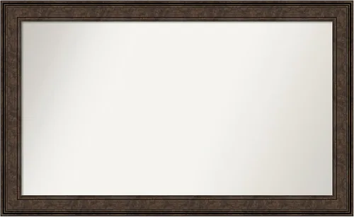 Vista 218 de Amanti Art Espejo de pared personalizado no biselado (25 x 25 pulgadas), marco de bronce acentuado, varios tamaños personalizados, espejo de baño