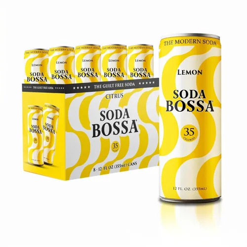 Vista 10 de Soda Bossa Soda sana espumosa, fruta del dragón, baja en calorías, sin gluten y sin OMG, sin culpa e hidratante, soda natural, latas de soda