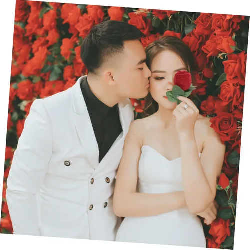 Vista 2 de NOLITOY 1 Jewelry Gift Box Wedding Red Rose Flower Bridal Shower Decorations Engagement Ring Case Wedding Ring Case Wedding Ring Bearer Wedding Ring
