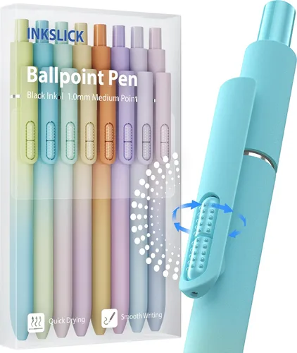 Vista 10 de 16 bolígrafos negros - bolígrafos de bola de punta media de 1.0 mm Bolígrafo retráctil de escritura suave para enfermeras, hombres, mujeres