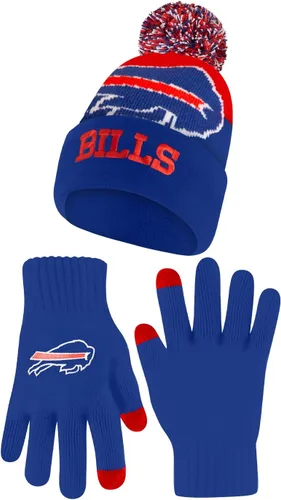 Vista 12 de Ultra Game Adults NFL Official Super Soft Winter Beanie Knit Hat With Warm Touch Screen Gloves