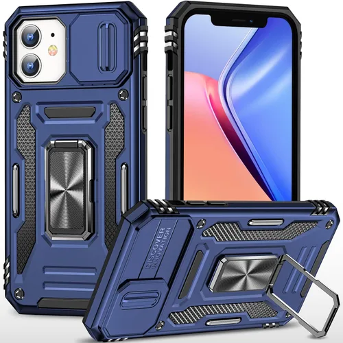 Vista 21 de Funda para iPhone 12 Pro Max con cubierta deslizante para cámara, con soporte para anillo de dedo, soporte magnético para automóvil, para iPhone 12