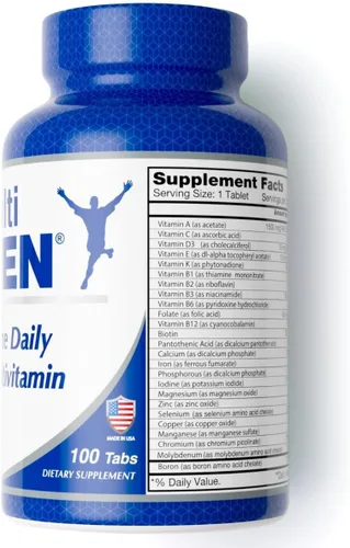 Vista 3 de Multi Men 100 Tabletas - Suplemento dietético - Vitaminas y Minerales - Hierbas - Aminoácidos - Antioxidantes