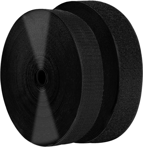 Vista 9 de Cinta de Velcro Autoadhesiva Negra de 0.75 Pulgadas x 82 Pies con Respaldo Adhesivo, Rollo de Sujeción, Tiras Autoadhesivas de Nailon de Servicio