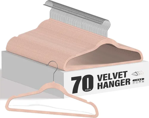 Vista 25 de HealSmart Perchas de plástico, paquete de 30 perchas de ropa que ahorran espacio, perchas duraderas y ligeras para abrigos, vestidos, camisas, Negro