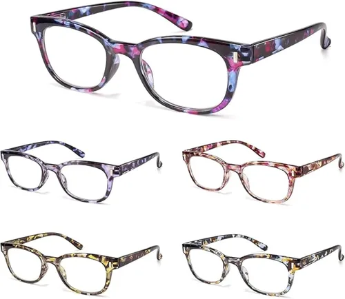 Vista 3 de BLS BLUES 5 Packs Reading Glasses for Women Blue Light Blocking, Vintage Computer Eyewear