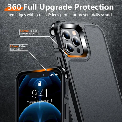 Vista 3 de Red2Fire - Funda para iPhone 12 Pro Max de 6.7 pulgadas, protección contra caídas de grado militar, antideslizante, resistente, cuerpo completo