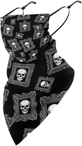 Vista 21 de Bufanda triangular reutilizable para la cara, bufanda con lazo para las orejas, bandana con protección solar UV