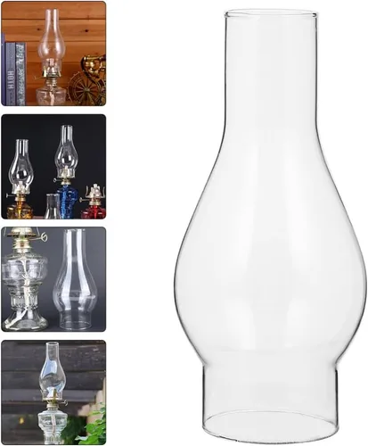 Vista 2 de Lámpara de aceite, globos, lámpara de aceite, cristal victoriano, huracán, chimenea, repuesto de globo de queroseno, pantalla de chimenea