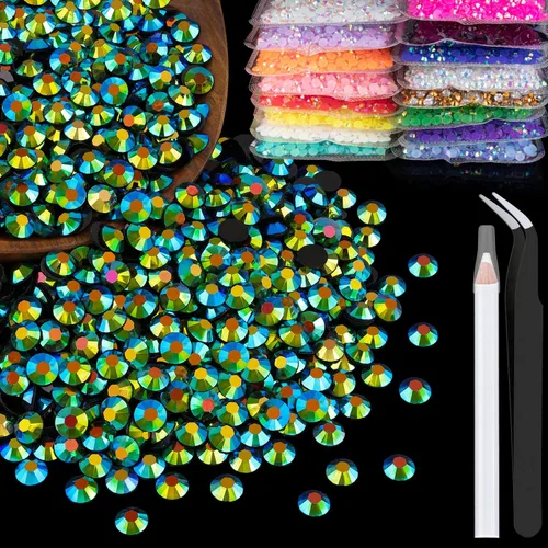 Vista 15 de 5000 piezas de 2mm de strass de resina a granel, strass de gel negros con parte posterior plana y redonda para embellecer sin termoadhesión, gemas