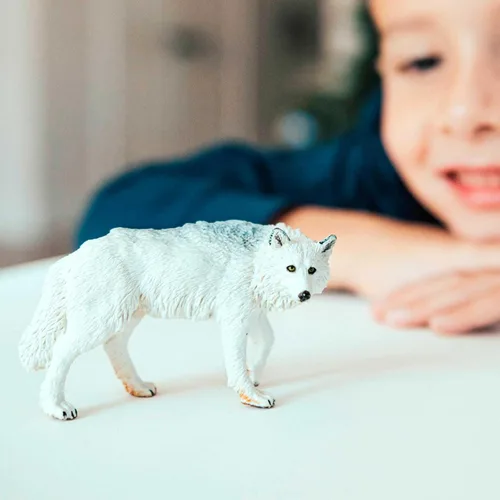 Vista 2 de Safari Ltd. Figura de lobo blanco, realista, pintada a mano de 3.6 pulgadas, juguete educativo para niños, niñas y niños a partir de 3 años