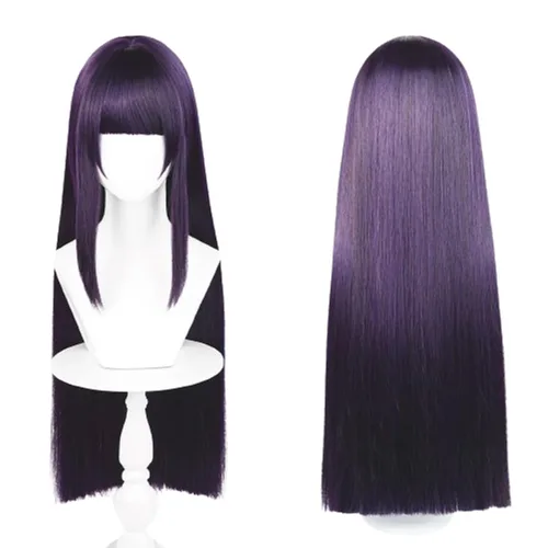 Vista 51 de COSPLAZA Cosplay peluca larga recta plana explosión sintética anime pelo negro