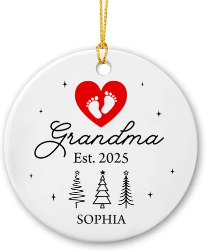 Vista 13 de Adorno personalizado de primera Navidad para perro, adorno de cerámica para la primera Navidad del cachorro, decoración de árbol de Navidad, adorno