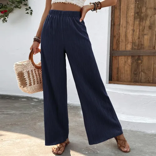 Vista 4 de Womens Dress Yoga Pants Trendy Pleated Wide Leg High Waist Elastic Sweatpants Work Business Fashion Court