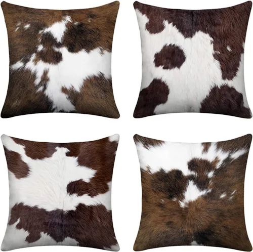 Vista 7 de Juego de 4 fundas de almohada con estampado de leopardo de 18 x 18 pulgadas para sofá, juego de 4 fundas de almohada cuadradas decorativas modernas